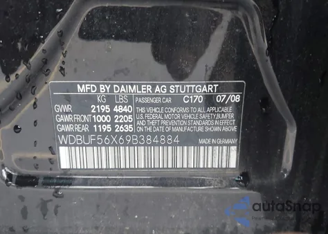 2009 Mercedes-Benz E 350 из США, поврежденный, VIN WDBUF56X69B384884